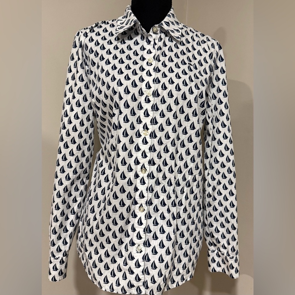 Vineyard Vines Sailboat Print Button Down Shirt